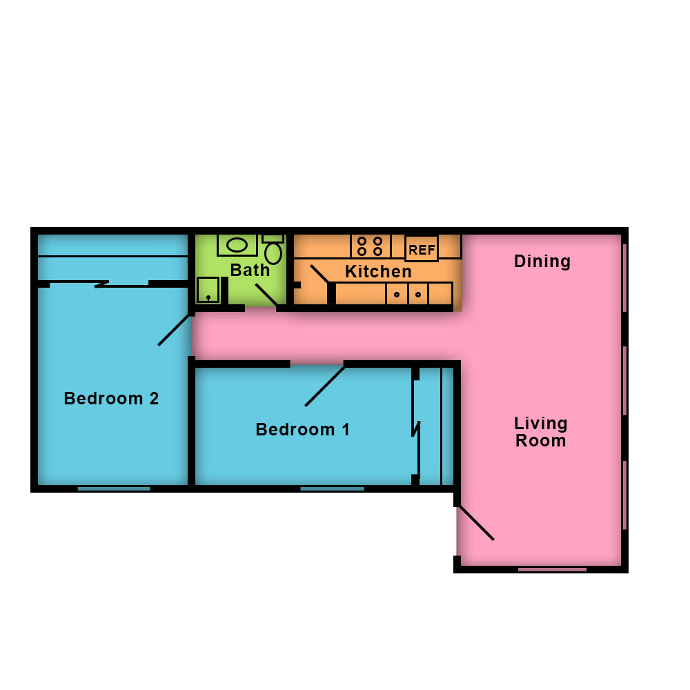 of Quartzsite Senior Apartments This image is the visual schematic floorplan representation of at Quartzsite Senior Apartments.